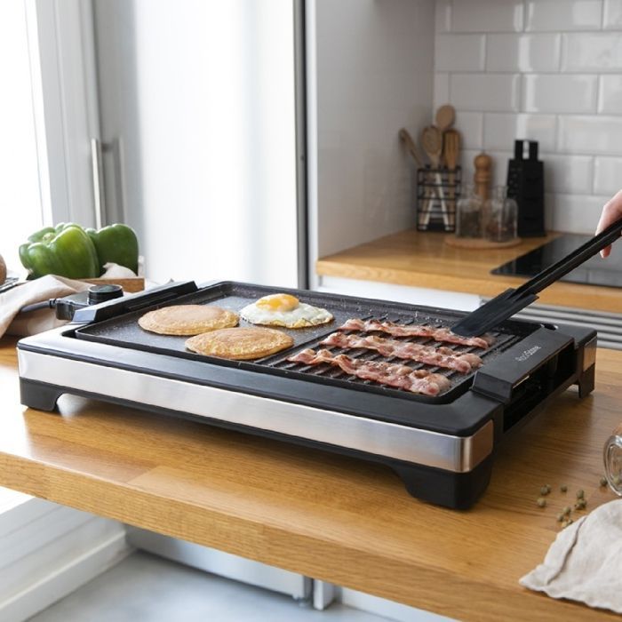 Cecotec Plancha-gril Électrique Tasty&Grill 2000 Inox MixStone. 2000W, Thermostat ajustable