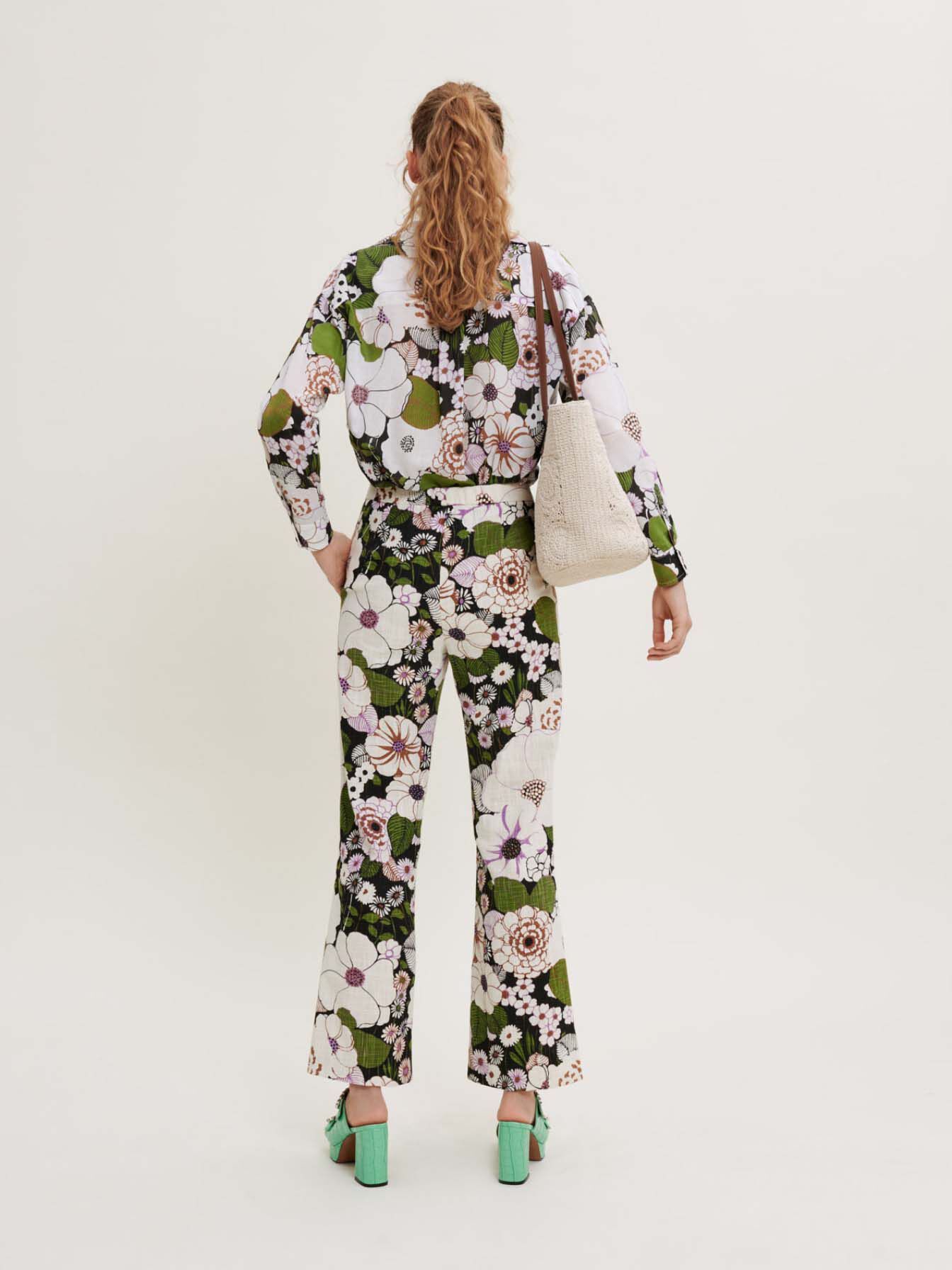 Shirt met bloemenprint uit de jaren zeventig - Fleur 70's noir