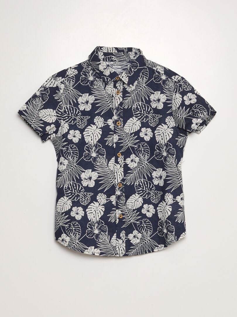 Shirt met korte mouwen en print - BLAUW