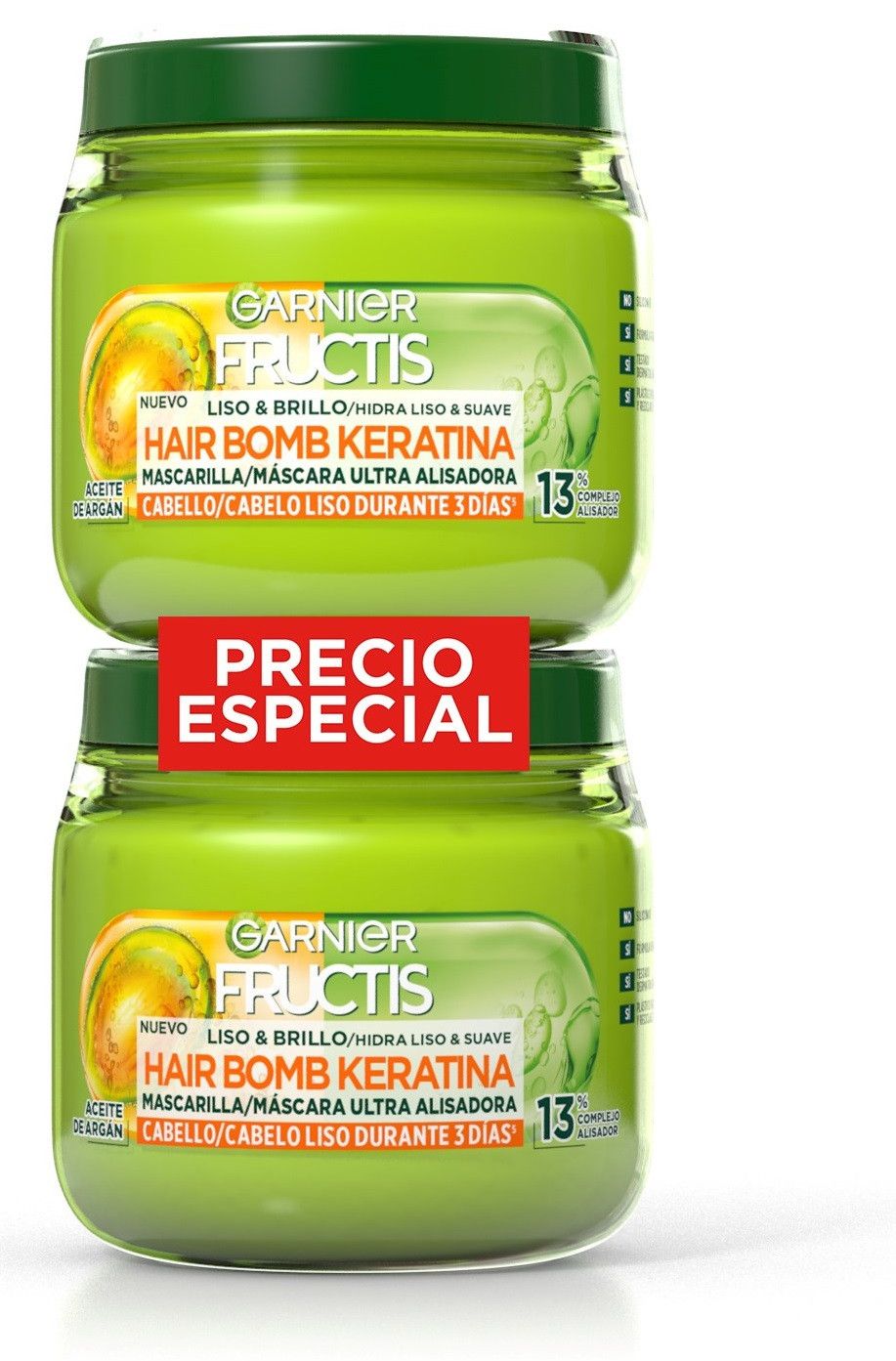 „Fructis Hair Bomb“ keratino plaukų kaukė glotniems ir žvilgantiems plaukams Plaukų kaukės