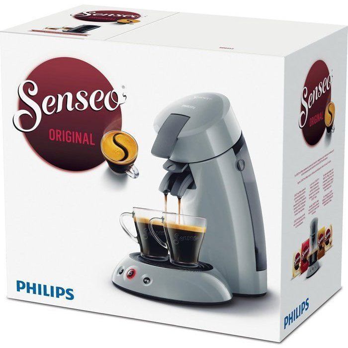 Cafetière à dosette - PHILIPS - SENSEO - HD6553/71 - Original - Gris + 2 Paquets de 32 dosettes - Espresso Brazil