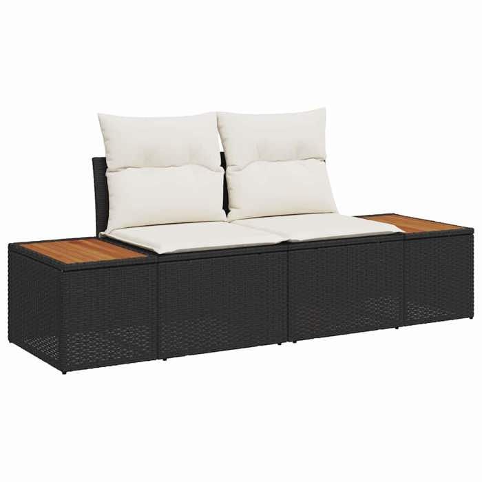 Conjunto de comedor de jardín de 9 piezas, negro y beige - Mothinessto3731