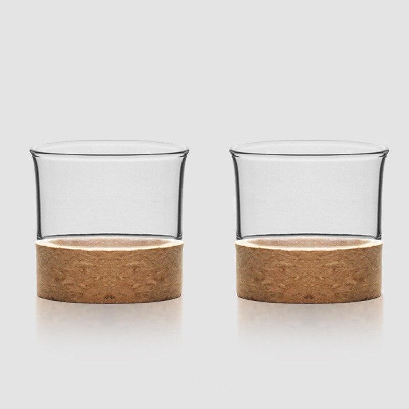 Tazza da tè in legno e vetro, resistente al calore, con manico a sfera, 2 pezzi, prezzo, tazza fatta a mano, tazze da tè in vetro, articoli per bevande per la decorazione della casa