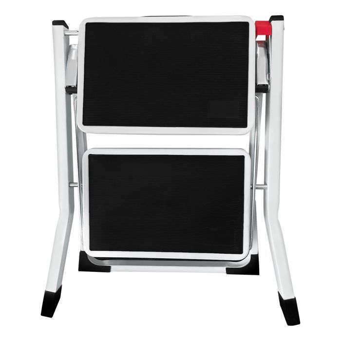 Scala di sicurezza pieghevole a 2 gradini, compatta e antiscivolo, per casa/cucina/garage, portata massima 150 kg