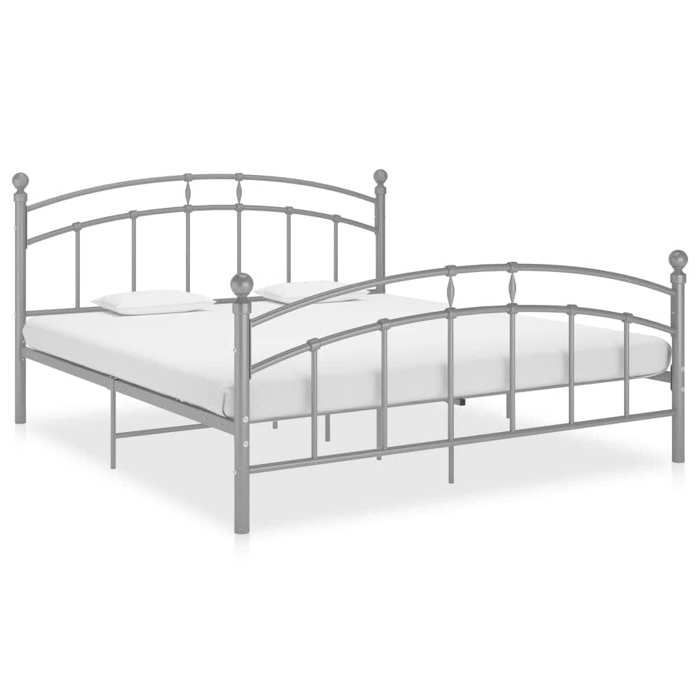 Gris 200 x 200 cm - Cama de metal - Carga máxima 150 kg - Estructura de cama - Colchón no incluido - Metal gris 200x200 cm 005_952947