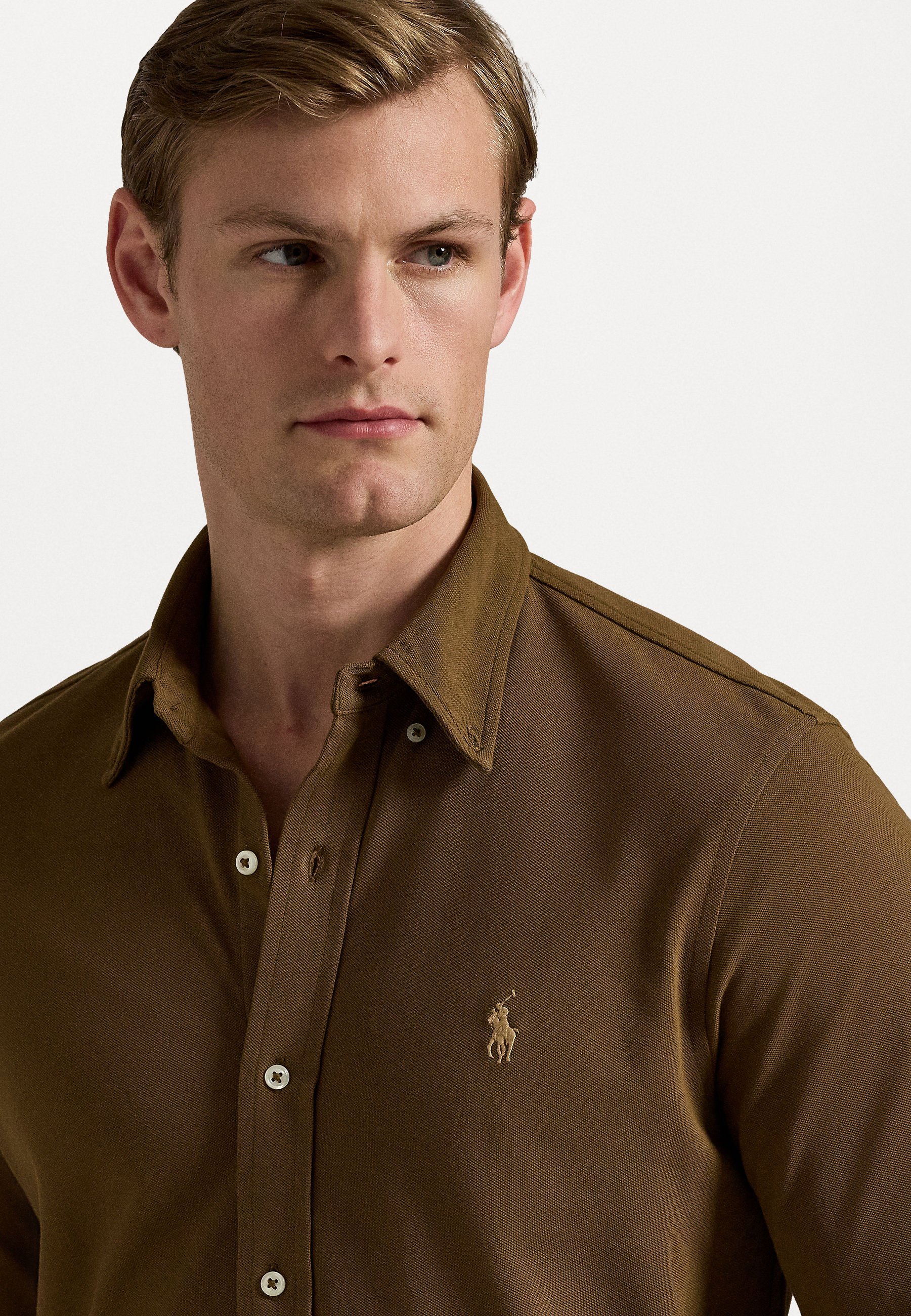 Polo Ralph Lauren FEATHERWEIGHT MESH SHIRT - Shirt - nature brown