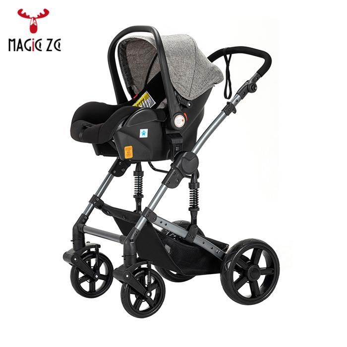 Magic ZC Kinderwagen 3-in-1 Kinderwagen für Neugeborene, gemütlicher Reisekinderwagen, Trio-Kinderwagen mit ein-Klick-faltbarer Babywanne
