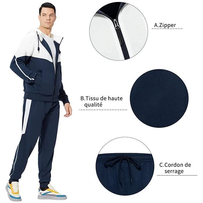 Men's Tracksuit - Noname - Sporty Jogging Set - Zip-Up Jacket - Classic Pants - Blue