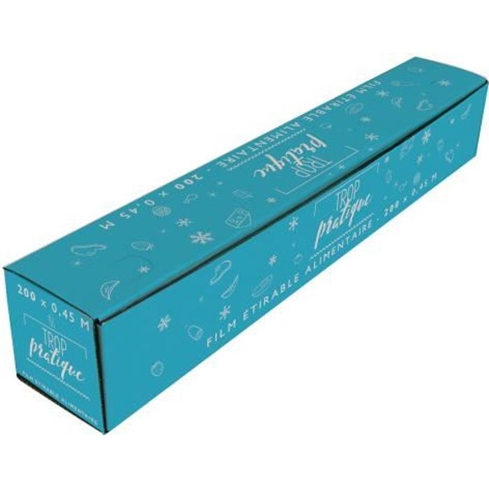 Film estirable apto para uso alimentario, 300 m x 0,45 m – 8,5 µ en caja dispensadora
