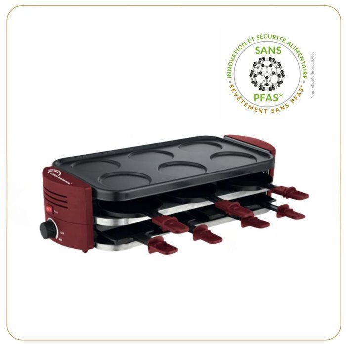 Parrilla de raclette 3 en 1 - LITTLE BALANCE - Fiesta divertida - 8 personas - 1600 W - Chili