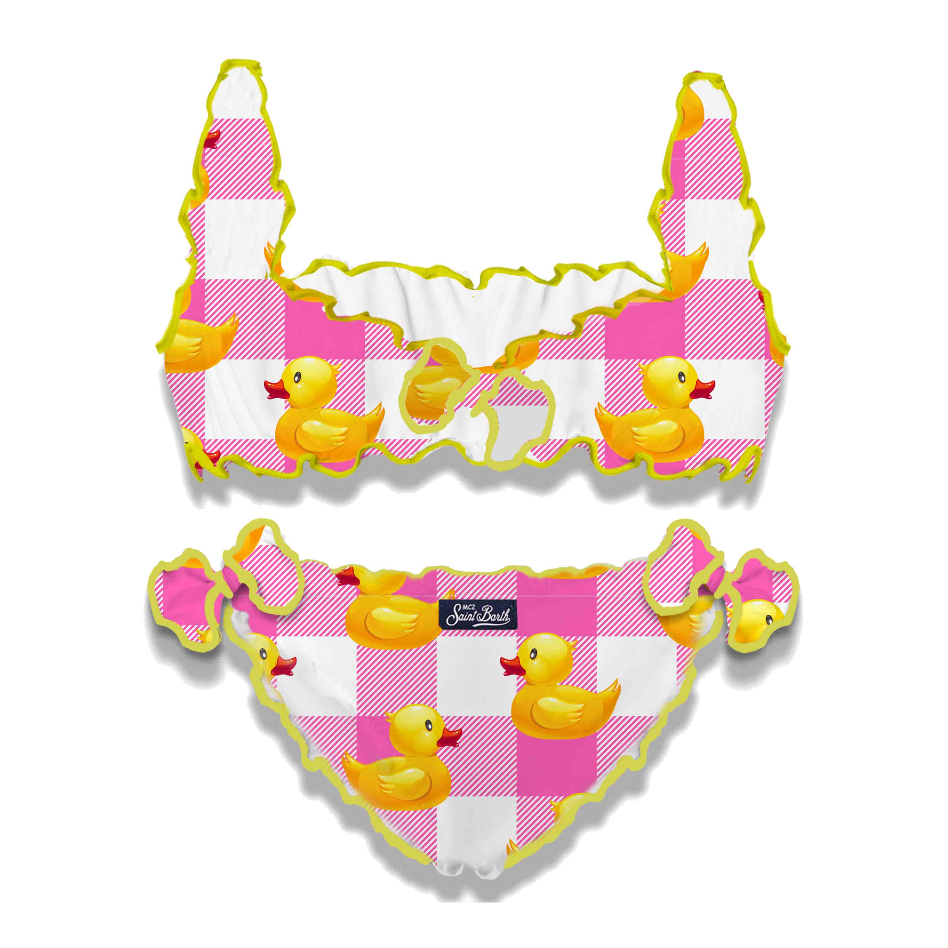 Bikini rosa de papel vichy para bebé