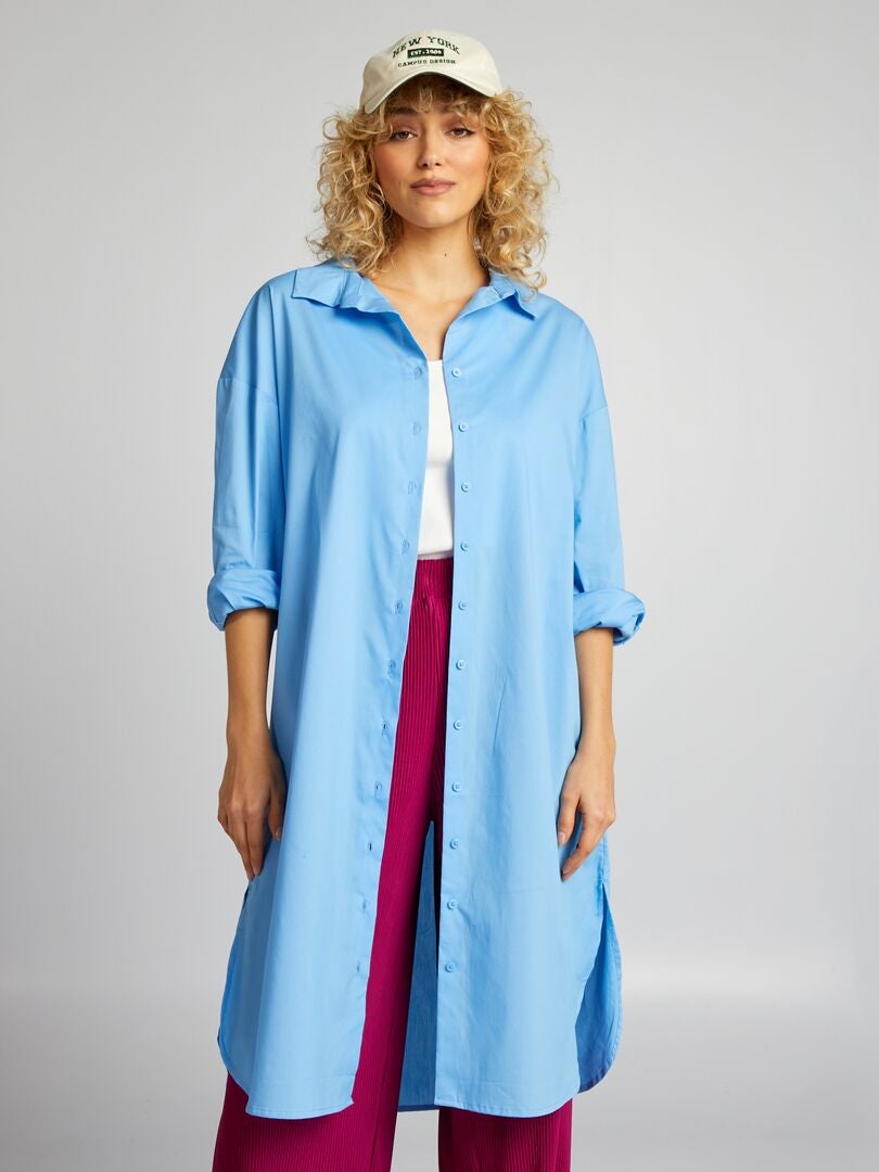 Lange blouse - BLAUW