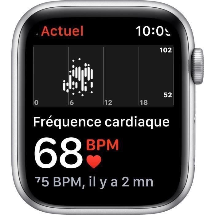 Apple Watch SE GPS - Caja de aluminio plateado de 44 mm - Correa blanca (2020) - Reacondicionado - Buen estado