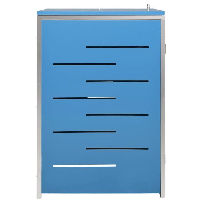 (Blu) Copertura per contenitore dei rifiuti - Elegante copertura per pattumiera 69x77,5x112,5 cm Acciaio inox 35601
