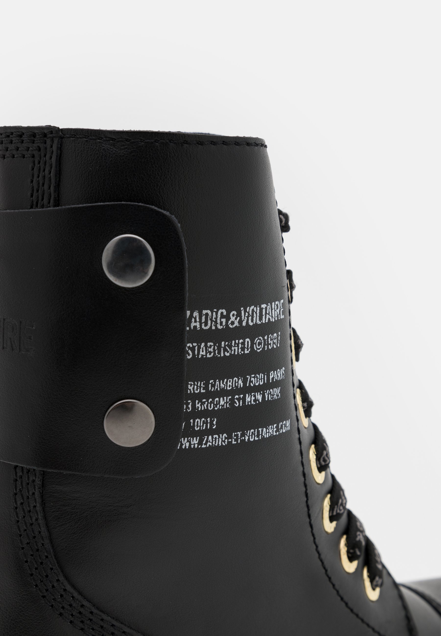 Zadig & Voltaire JOE SMOOTH - Enkellaarsjes met vetersluiting - noir