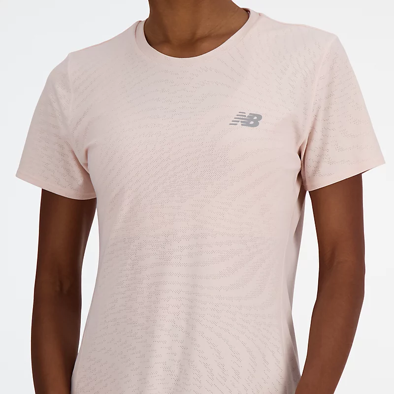 Slim fit T-shirt van jacquard voor dames - ROZENKWARTS