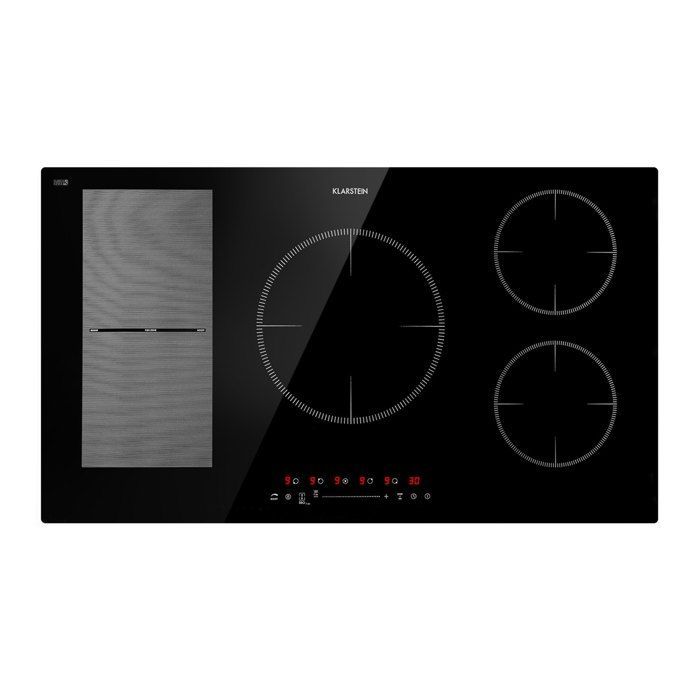 Klarstein 5-Flammen-Einbau-Induktionskochfeld – 90 cm – 7000 W – elektrisches Kochfeld – Glaskeramik-Kochfeld – schwarz