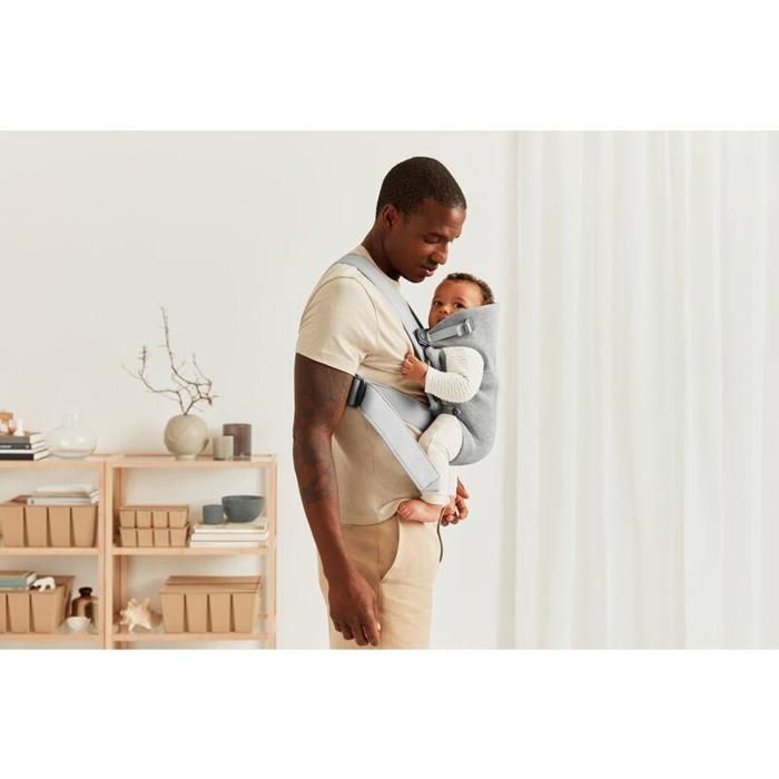 Porte-bébé Mini - BABYBJÖRN - Gris clair - Ergonomique - Mixte
