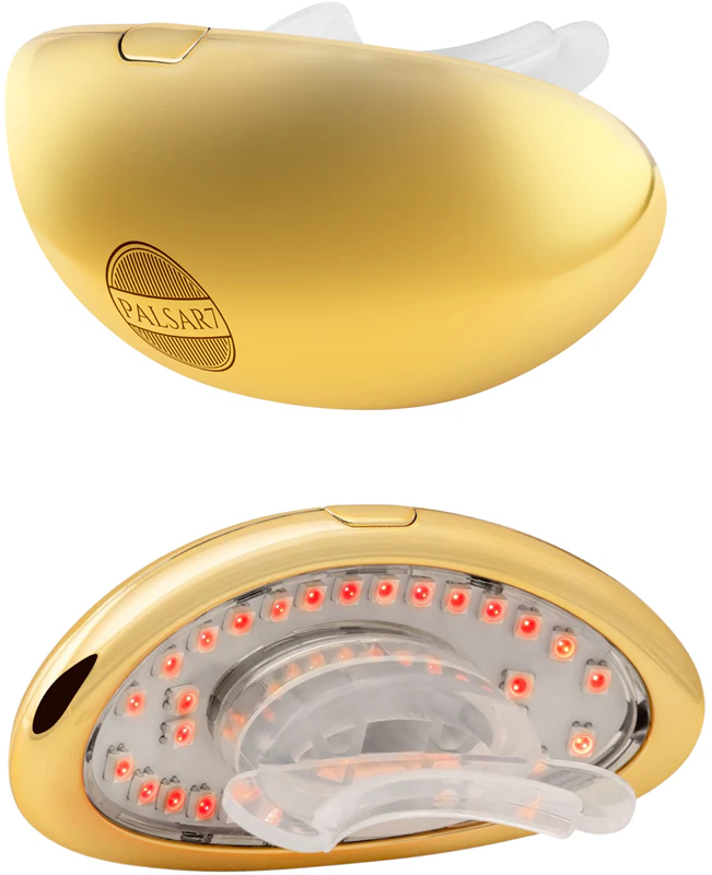 Conjunto exclusivo PALSAR7: Máscara labial LED e conjunto de ferro galvânico a um ótimo preço, cor dourada.