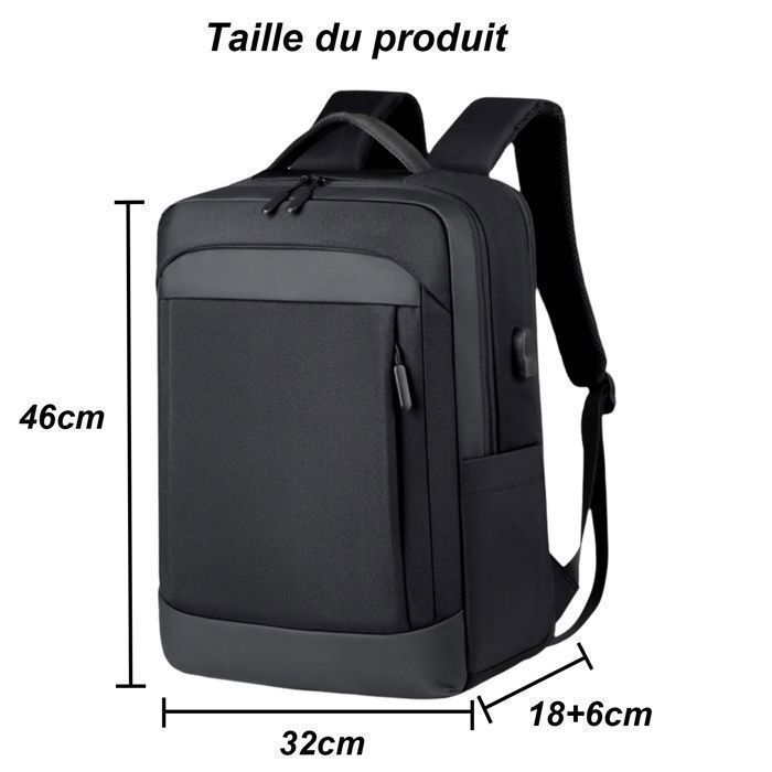 Mochila de viaje de tamaño cabina - Bolsa de viaje - 46x32x24cm - Negra - Impermeable - para mochila de viaje de tamaño cabina de Ryanair