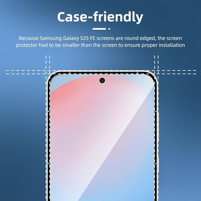 Lot de 3, Verre Trempé pour Samsung Galaxy S25 FE  Protection efficace contre les Rayures, Dureté 9H Glass