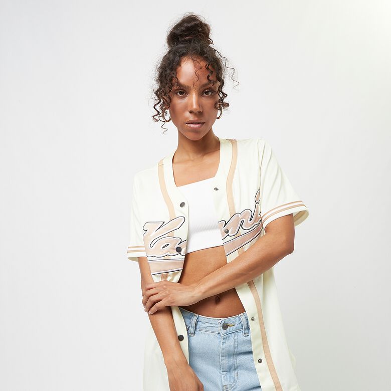 Baseballshirt mit Nadelstreifen im College-Stil
