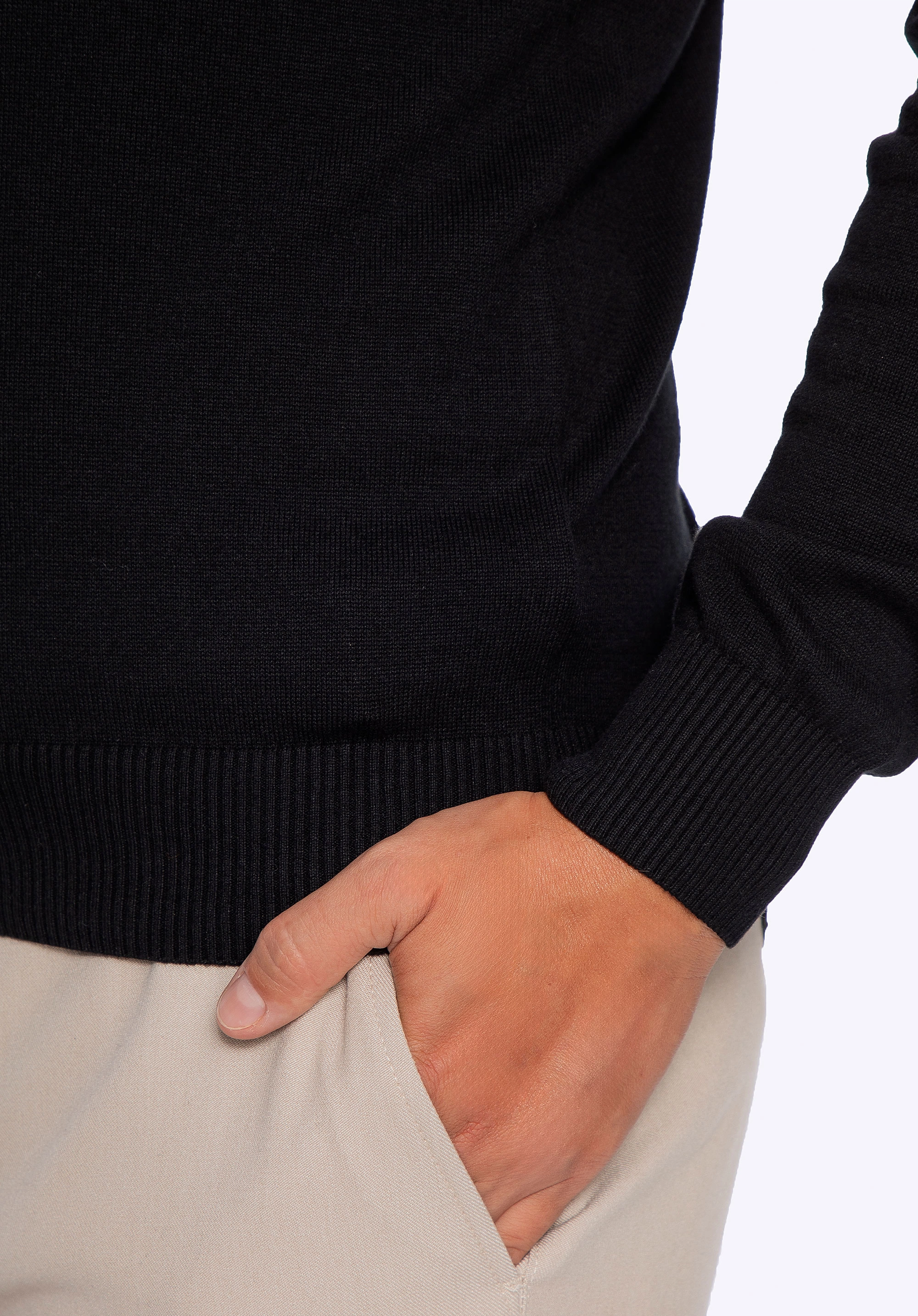 Sweter męski z bawełny czarny