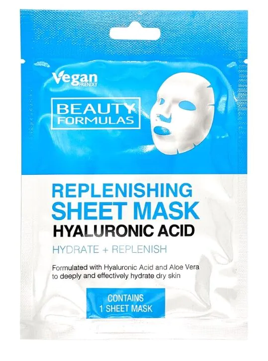 Beauty Formulas Wypełniająca maska w płachcie z kwasem hialuronowym