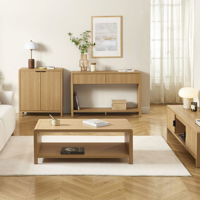 Mesa de centro UTICA con efecto roble - Madera