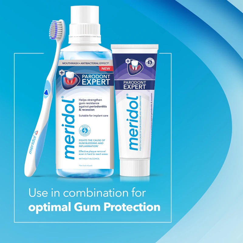 „Meridol Parodont Expert“ dantų pasta nuo dantenų kraujavimo ir periodontito