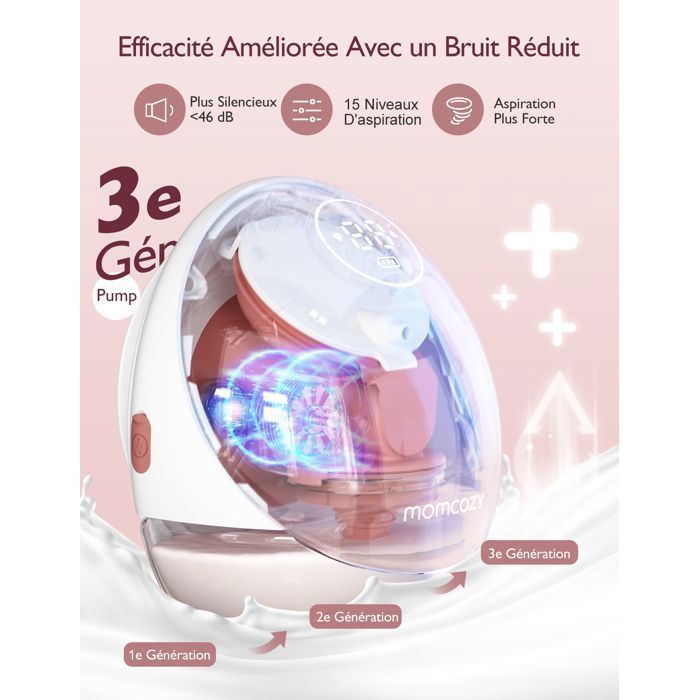 Momcozy Mobile Flow Hands-Free Breast Pump | M9, Multi-Mode Customizable and 15 Levels, 24mm