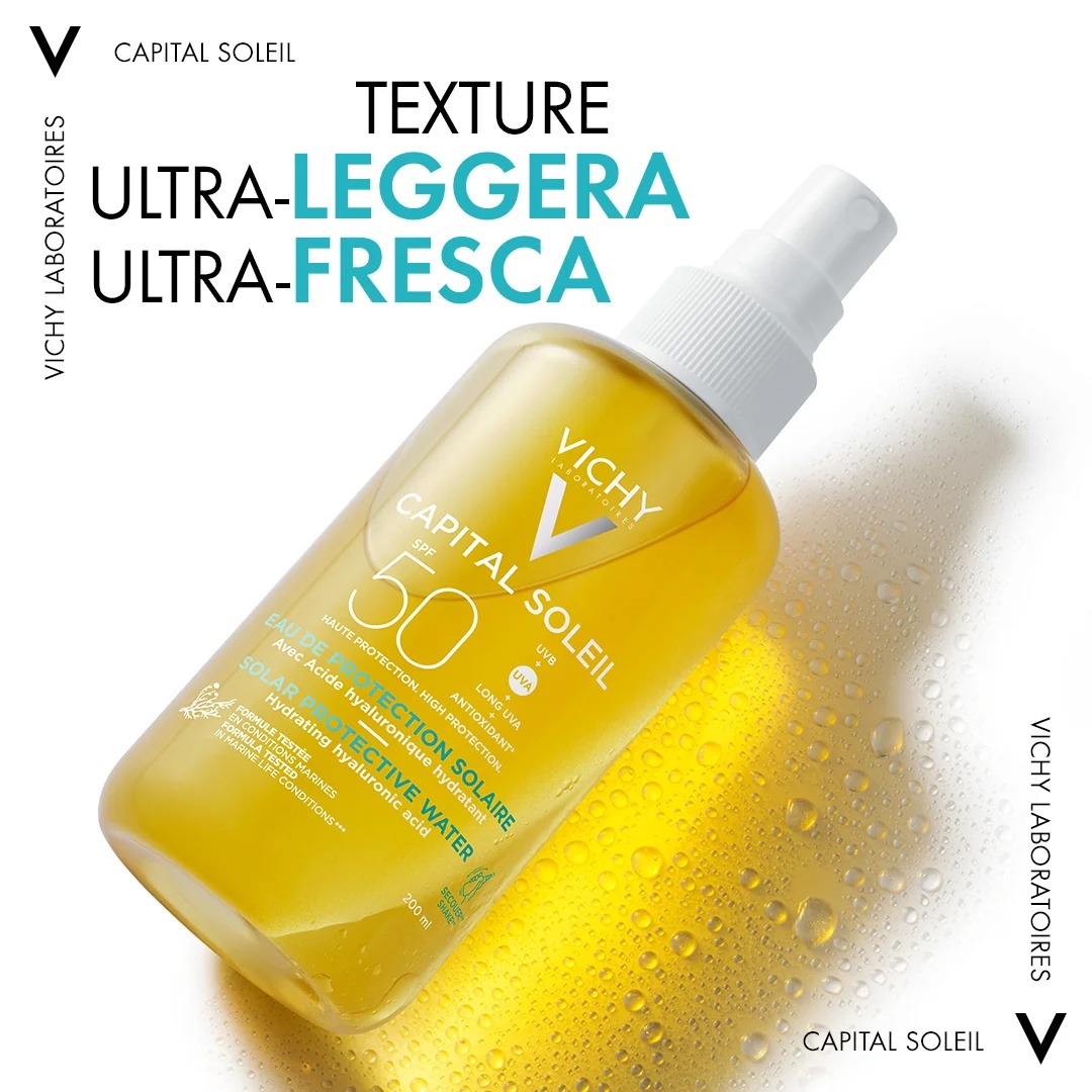 VICHY Vichy Capital Soleil Feuchtigkeitsspendende Sonnencreme LSF 50 200 ml mit Hyaluronsäure