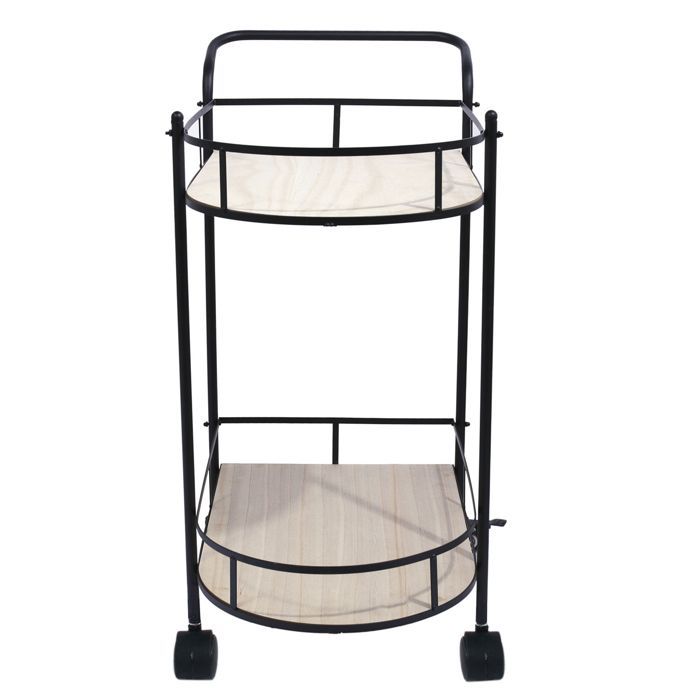 Carrito rodante de 2 niveles - Ancho 68 x Profundidad 39 x Alto 79,6 cm - Negro