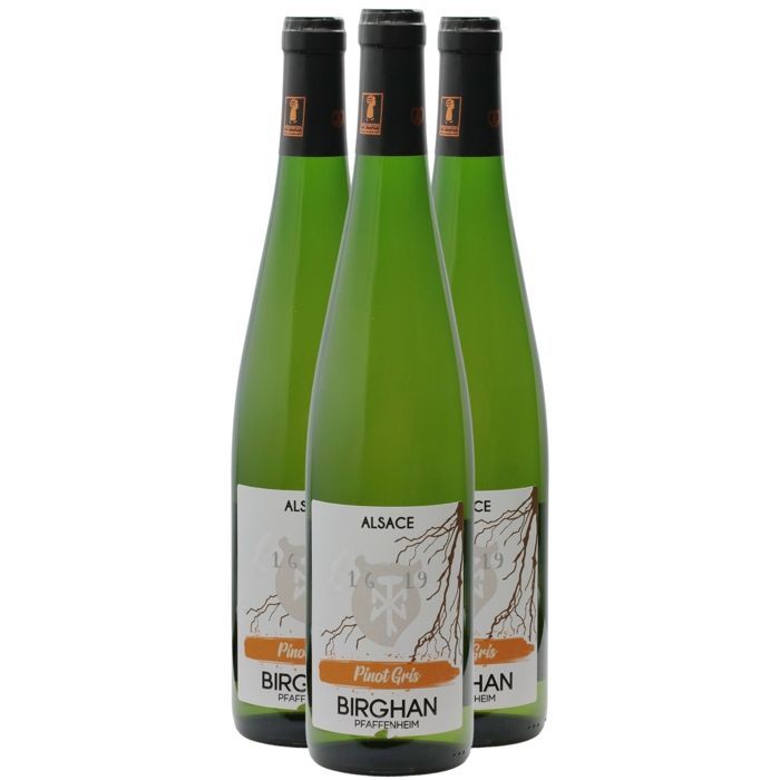 Birghan Alsace Pinot Gris 2022 - Vin Blanc d' Alsace (3x75cl) BIO