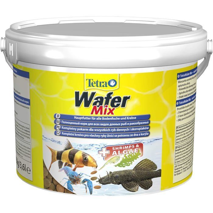 Alimento para peces y cangrejos bentónicos - TETRA - Mezcla TetraWafer - 2 obleas - Espirulina - Obleas sólidas
