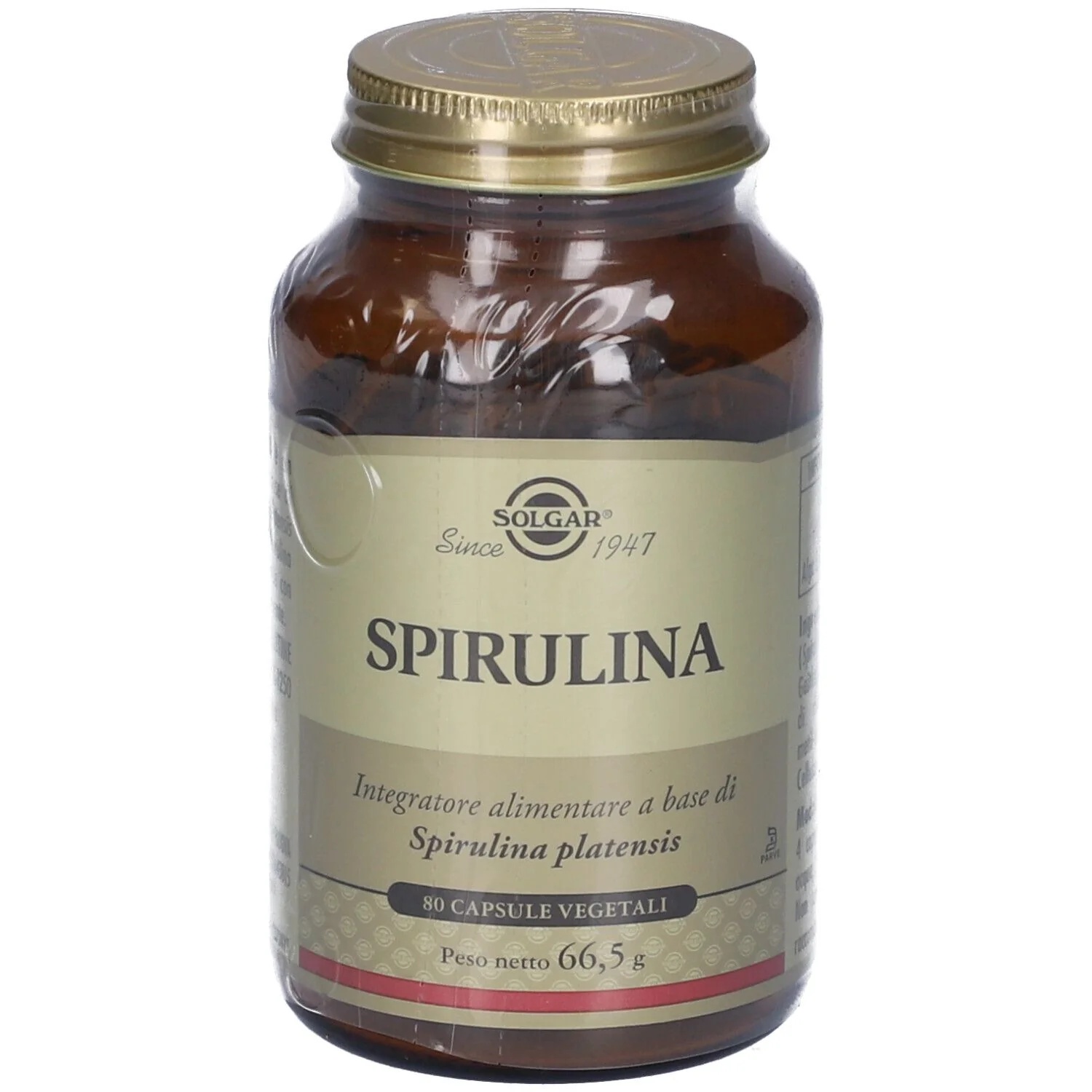 SOLGAR Spirulina 80 taimset kapslit Keha tugi