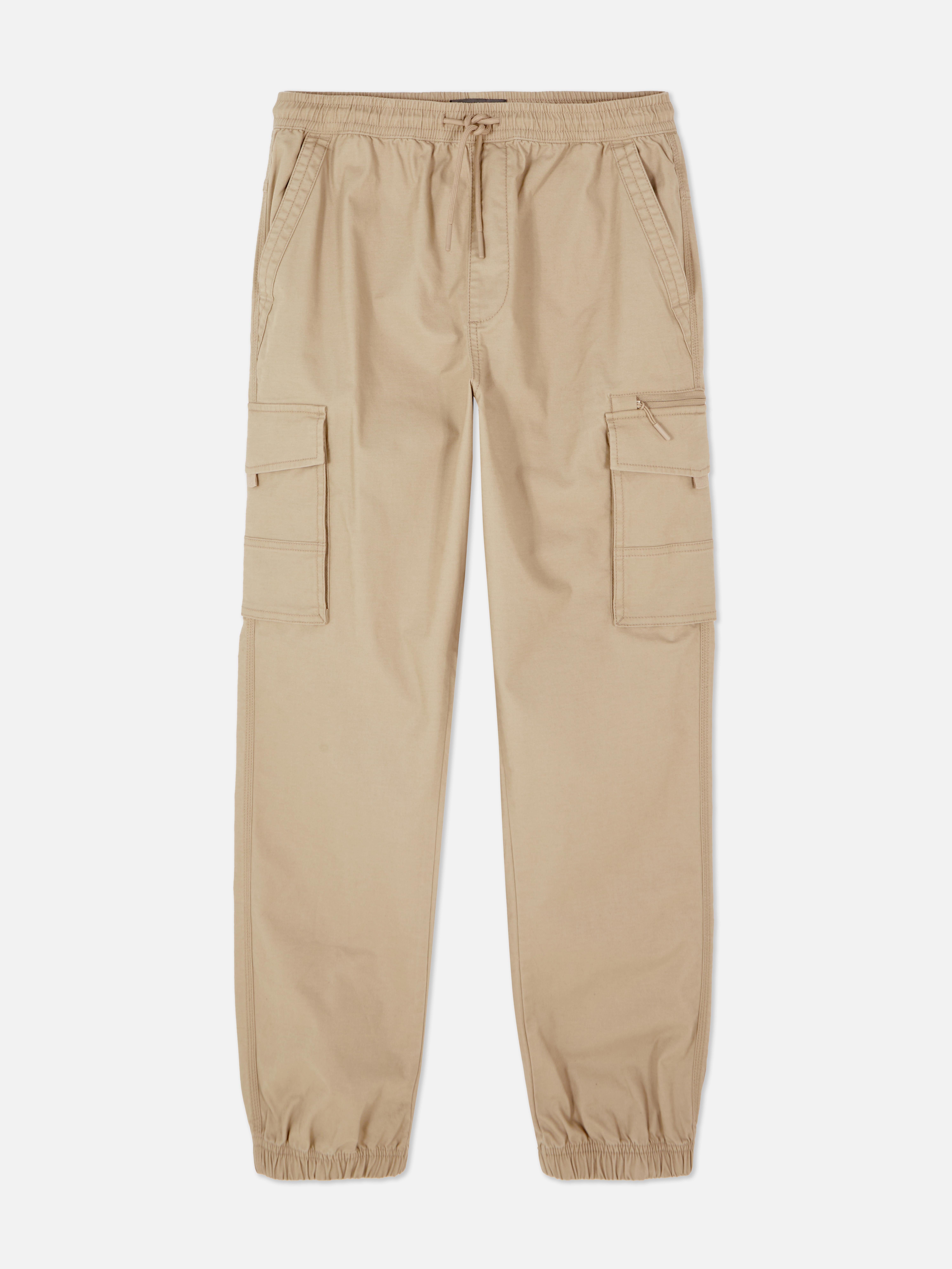 Pantaloni cargo lejeri cu manșete la gleznă. Acești pantaloni cargo sunt eleganți și practici.