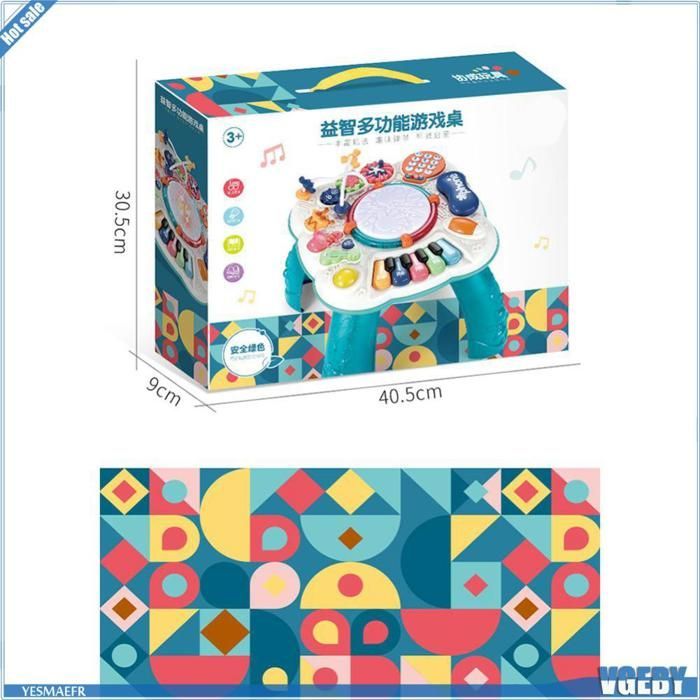 Mesa de aprendizaje musical Ashata, mesa de aprendizaje musical para bebés, juguete de educación temprana, juegos de walkie-talkie, verde