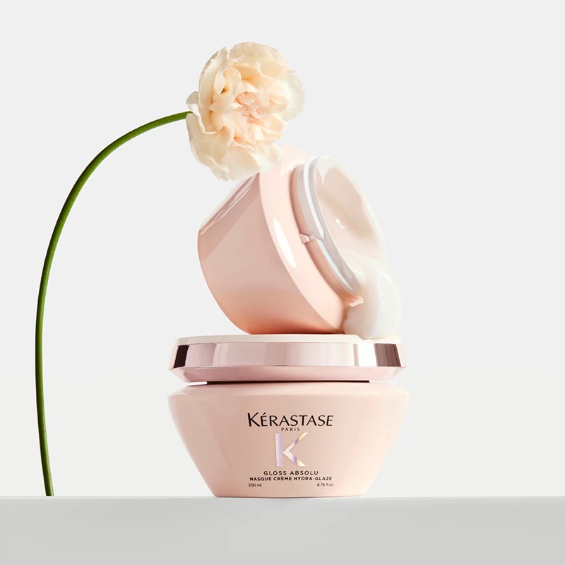 Kérastase Gloss Absolu Masque Créme Hydra-Glaze plaukų kaukė nepaklusniems ir slenkantiems plaukams