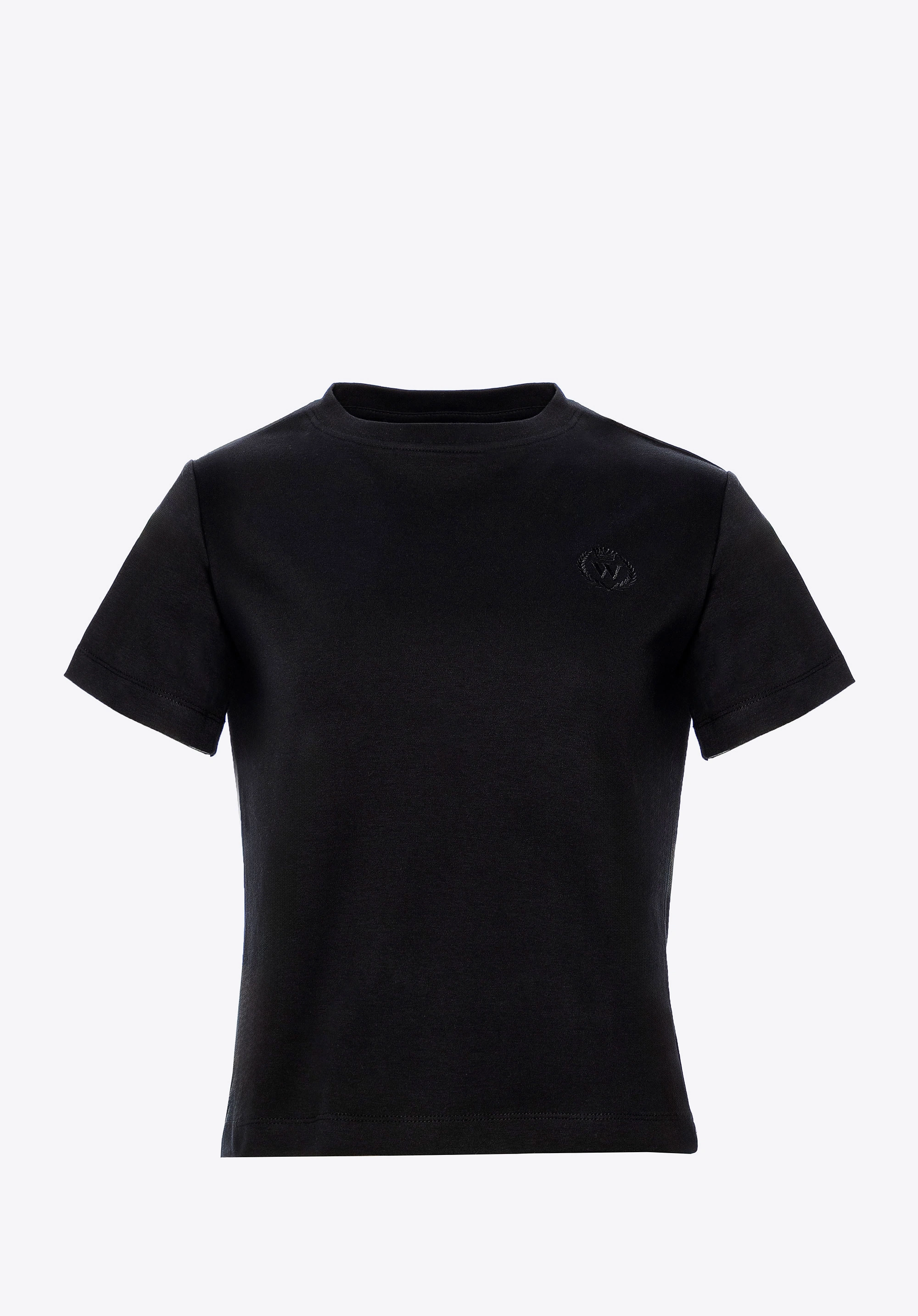 T-shirt damski z bawełny czarny