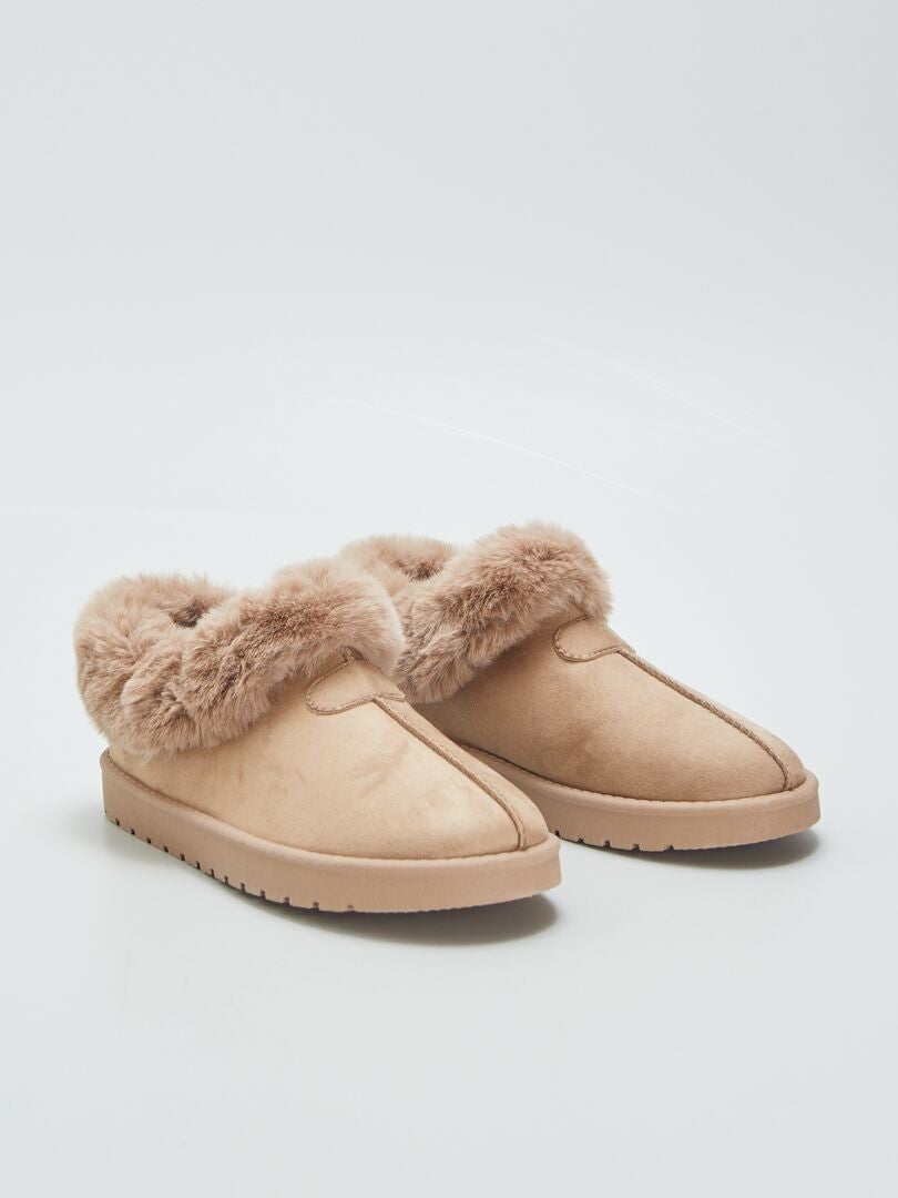 Laarzen met voering van imitatie suède - BEIGE