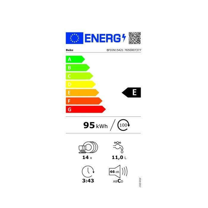 Lave-vaisselle intégrable BEKO BFDIN15421