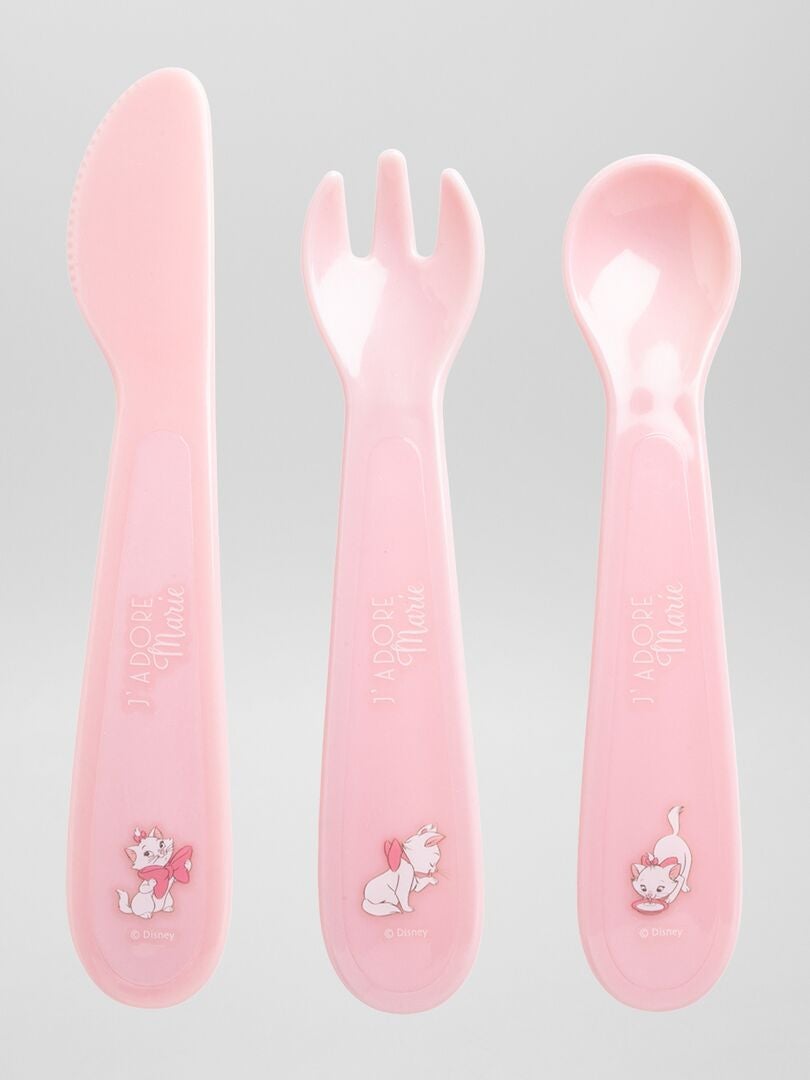 Set van 3 'Minou' besteksets - ROZE