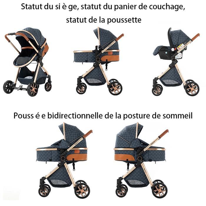 Magic ZC Baby Stroller, Travel System, Travel Cozy Stroller, Bath Towel + Handbag + One-Click Fold, Light Gray