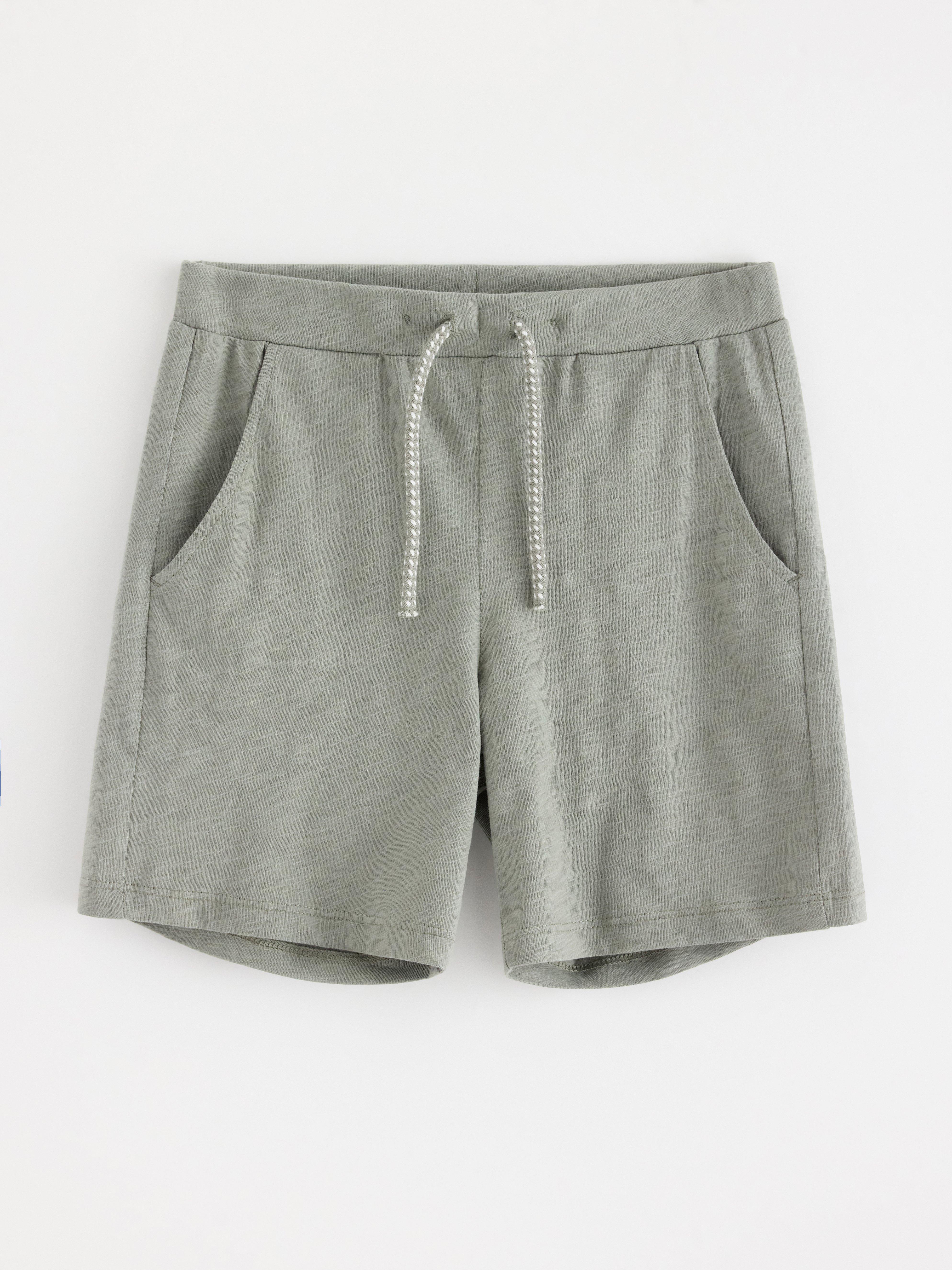 Short en maille flammée vert poussiéreux
