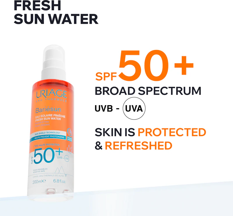 Uriage Bariésun Água Solar Fresca FPS 50+ spray de proteção solar FPS 50+