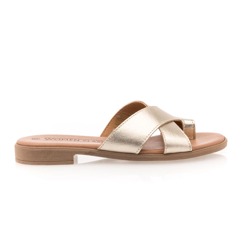 Chanclas/sandalias de dedo amarillas para mujer