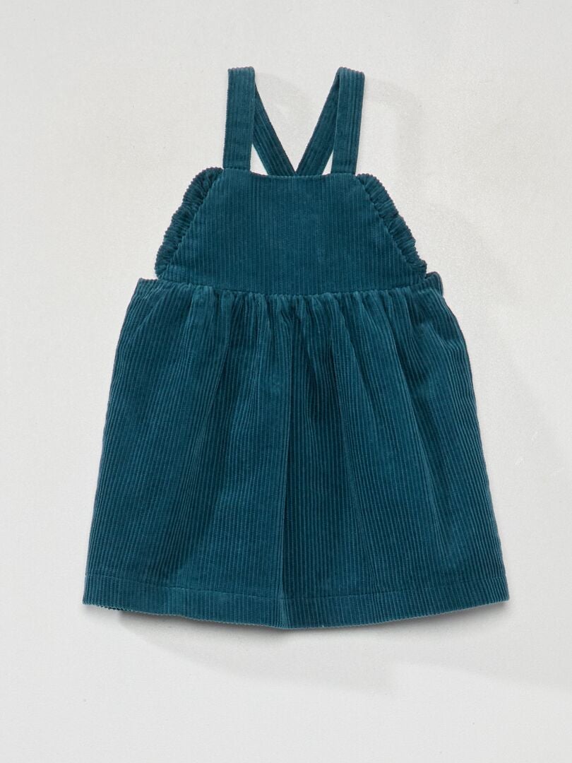 Vestido de veludo cotelê - Azul escuro