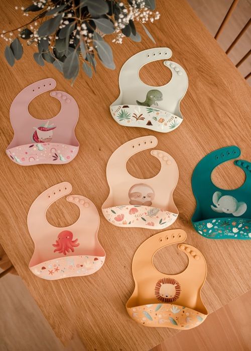 Sassi Junior - Bavoir en silicone Slurpy la pieuvre