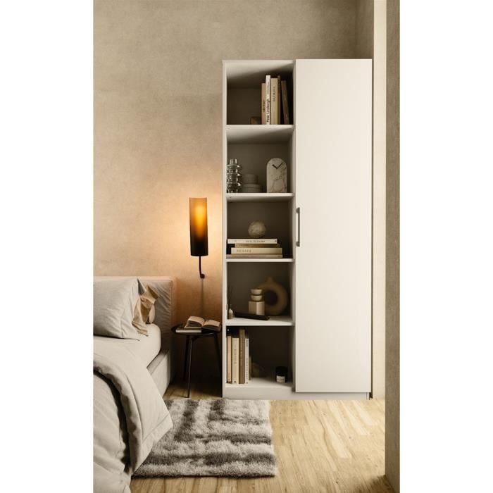 VILLME - Minimalistische design boekenkast - 1 deur + 10 planken - 80x30x182 cm - Opbergmeubel